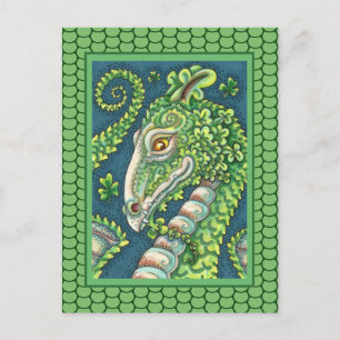 ST. PATRICK'S GRÜNER KLEEBLATT-DRACHE, IRISCHE FAN POSTKARTE