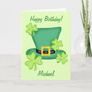 St. Patrick's Happy Birthday Name Personalisiert Karte