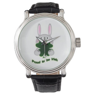 St. Patricks Hase Stolz ein Ire zu sein Kleeblatt Armbanduhr