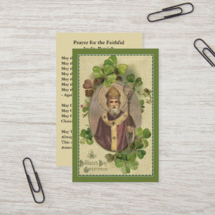 St. Patrick's Holy Card Kleeblatts Bischof Visitenkarte