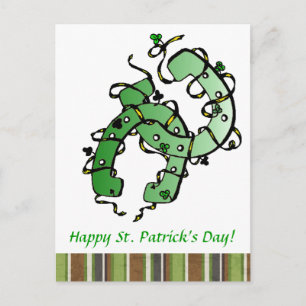 St. Patrick's Horseshoes Kleeblatts Postkarte