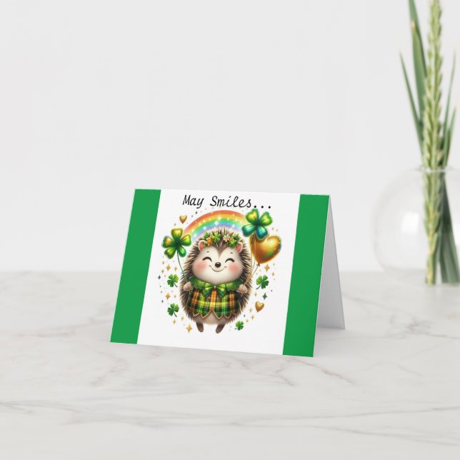 St. Patrick's Igel Holiday Card Feiertagskarte (Vorderseite)