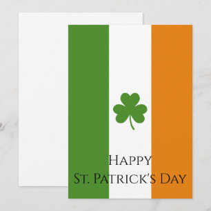 St. Patricks Irische Flagge mit Kleeblatt   Person Feiertagskarte