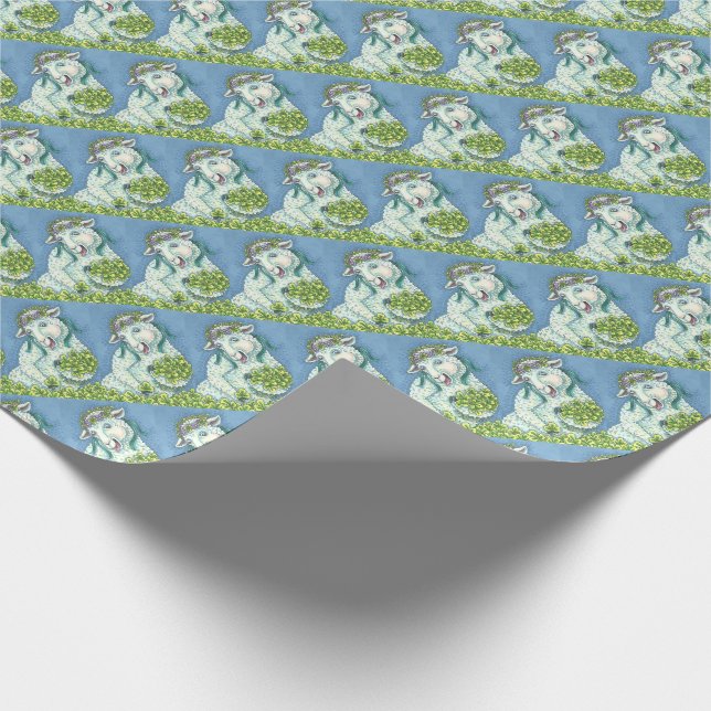 ST. PATRICK'S IRISH EWE & KLEEBLATTS WRAPPING PAPI GESCHENKPAPIER (Ecke)