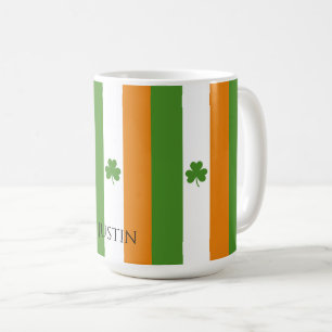 St Patrick's Irish Flag w Kleeblatt Muster Kaffeetasse