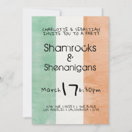St Patricks Irish Kleeblatts Shenanigans Watercolo Einladung