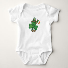 St Patrick's Kiss Me Irish Teddy Bear Baby Romper Strampler
