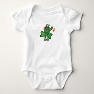 St Patrick's Kiss Me Irish Teddy Bear Baby Romper Strampler