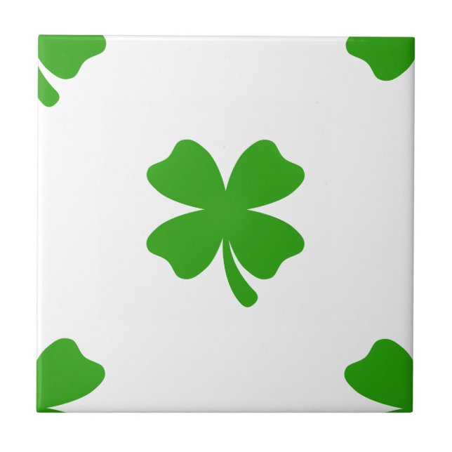 St. Patricks-Kleeblatt-Emoji Fliese (Vorderseite)