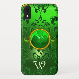 ST. PATRICK'S KLEEBLATT GRÜNER DAMAST MONOGRAMM Case-Mate iPhone HÜLLE