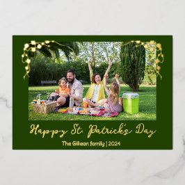 St Patricks Kleeblatts Foto Folien Feiertagskarte