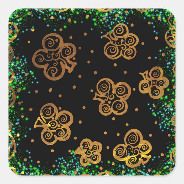 St. Patricks Kunst Quadratischer Aufkleber (Vorderseite)