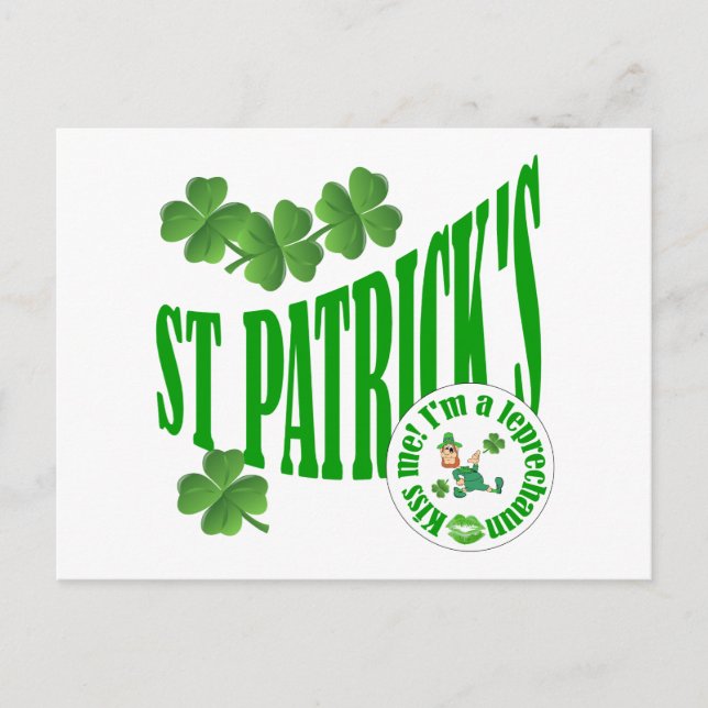 St Patrick's, küss mich, ich bin ein Kobobold Postkarte (Vorderseite)