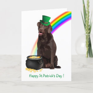 St.Patrick's Labrador - Schokolade Labrador Feiertagskarte