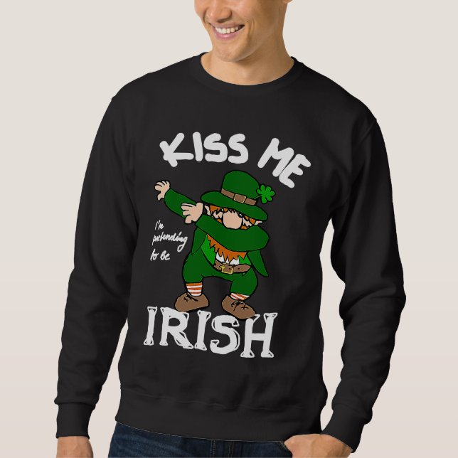 St Patricks Leprechaun dabbing Goblin  Saying Sweatshirt (Vorderseite)