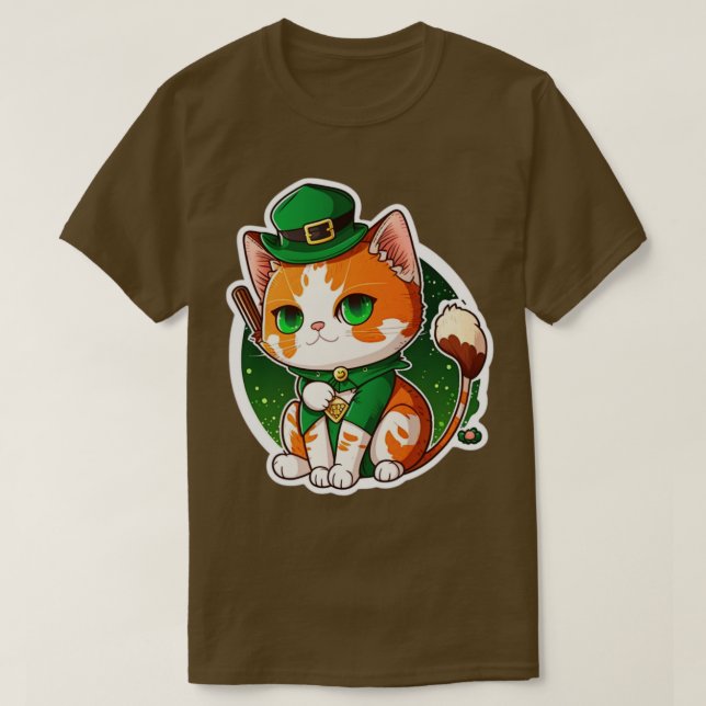 St Patricks Lucky Cat T-Shirt (Design vorne)