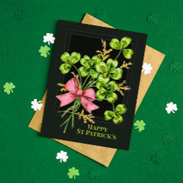 St Patrick's Lucky Charm Kleeblätter Vintag Niedli Feiertagskarte