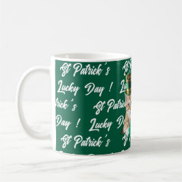 St Patrick's Lucky Day Cute Cat Leprechaun Hat, Kaffeetasse