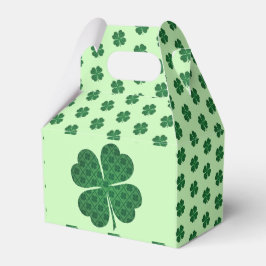 St Patricks Lucky Four Leaf Green Clover Pattern Geschenkschachtel