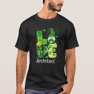St Patricks Lucky Funny Architect Gnome Leopard Gr T-Shirt