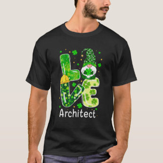 St Patricks Lucky Funny Architect Gnome Leopard Gr T-Shirt