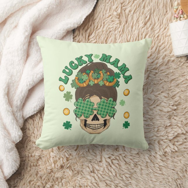 St. Patrick's Lucky Mama Skeleton Kissen (Decke)