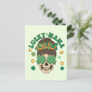 St. Patrick's Lucky Mama Skeleton Postkarte
