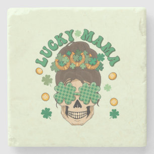 St. Patrick's Lucky Mama Skeleton Steinuntersetzer