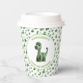 St Patricks Lucky One Dinosaur Paper Cup Pappbecher