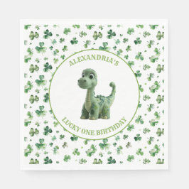 St Patricks Lucky One Dinosaur Paper Napkin Serviette