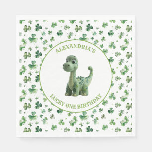 St Patricks Lucky One Dinosaur Paper Napkin Serviette