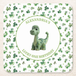 St Patricks Lucky One Dinosaur Paper Untersetzer