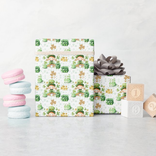 St Patricks Lucky One erster Geburtstag Geschenkpapier (Babyparty)