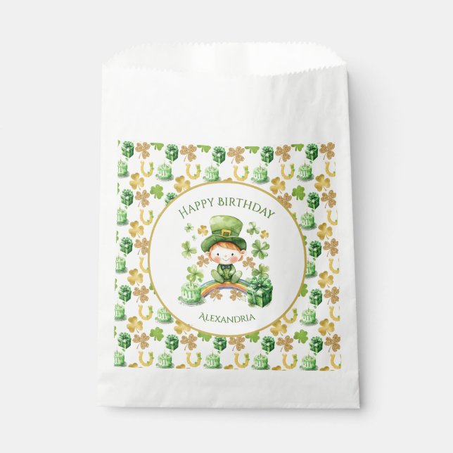 St Patricks Lucky One erster Geburtstag Geschenktütchen (Vorderseite)