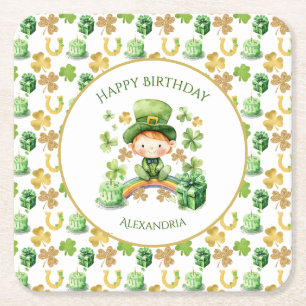 St Patricks Lucky One erster Geburtstag Rechteckiger Pappuntersetzer