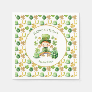 St Patricks Lucky One erster Geburtstag Serviette
