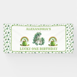 St Patricks Lucky One Unicorn Banner