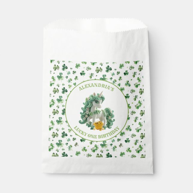 St Patricks Lucky One Unicorn Gefallen Tasche Geschenktütchen (Vorderseite)
