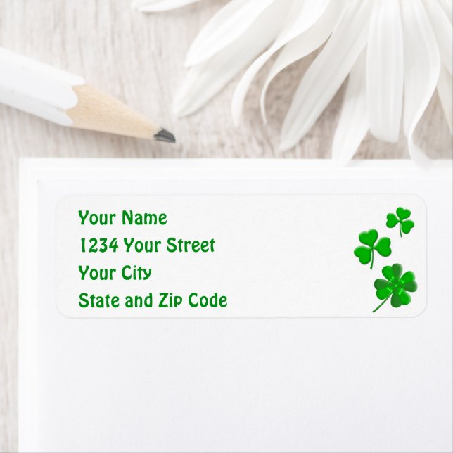 St Patrick's Lucky Shamrock Personalized Address (Insitu)