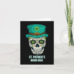 St. Patricks Mardi Gras Skull Geschenk Karte
