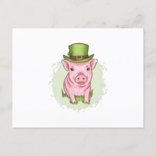 St Patrick's mini pig Postkarte
