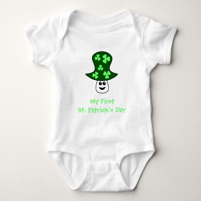 St. Patrick's Mushroom Baby Bodysuit Baby Strampler (Vorderseite)