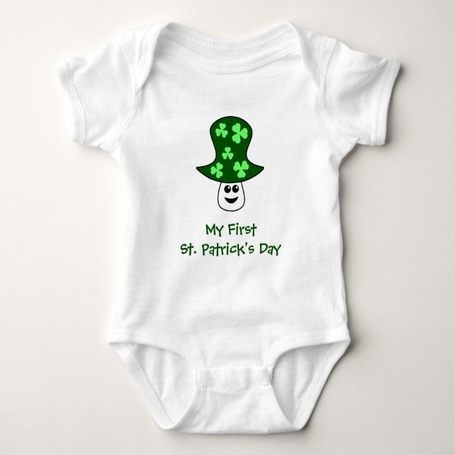 St. Patrick's Mushroom Baby Bodysuit Strampler (Vorderseite)