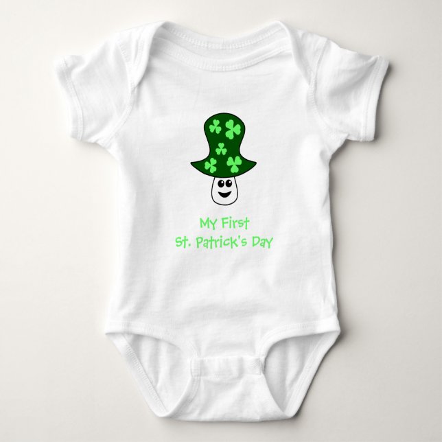 St. Patrick's Mushroom Baby Bodysuit Strampler (Vorderseite)