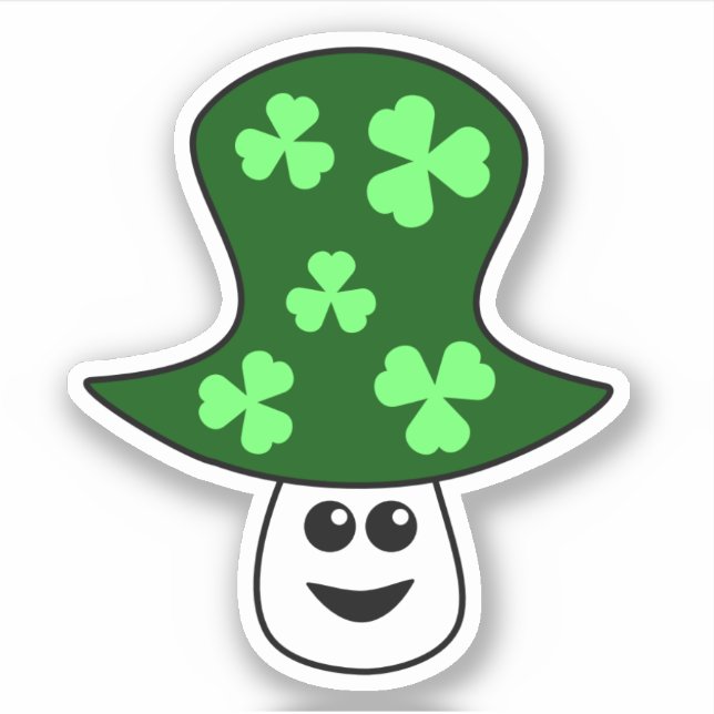 St. Patrick's Mushroom Vinyl Sticker (Vorderseite)