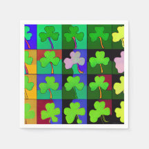 St. Patricks Napkins mit Kleeblättern 2