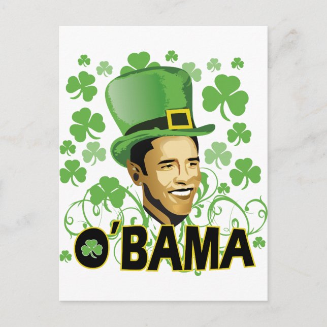 St Patrick's O'Bama 2009 Postkarte (Vorderseite)