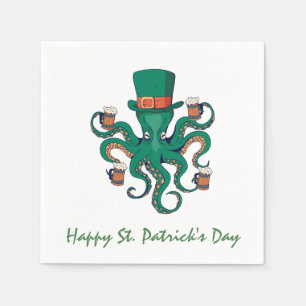 St Patricks Octopus Serviette