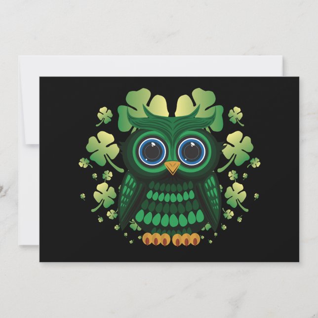 St. Patrick's Owl Feiertagskarte (Vorderseite)