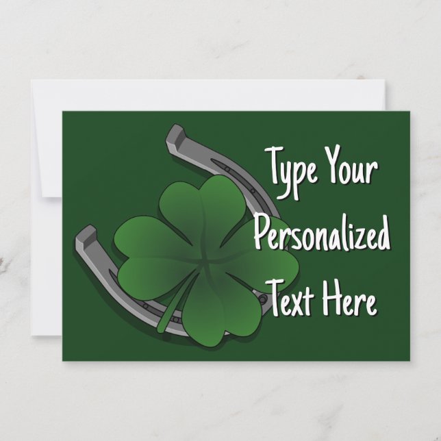 St Patrick's Party Einladungen Personalisiert Luck (Vorderseite)